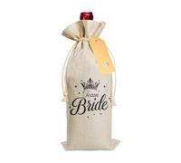 Bliceon Bride to Be Gifts for Women, Bride Wine Bottle Gift Bag with Drawstring and Tag, Beige Bridal Shower Gifts Wine Bags for Wedding, Bridal Shower, Hen Party, Friend, Sister, Colleague - Style 4