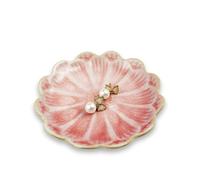 Bliceon Ceramic Trinket Dish and Ring Holder - Decorative Jewelry Tray for Rings, Keys and Small Items - Gift for Women, Mothers, Weddings, Bridal Showers and Birthdays - Pink