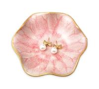 Bliceon Ceramic Trinket Dish and Ring Holder - Decorative Jewelry Tray for Rings, Keys and Small Items - Gift for Women, Mothers, Weddings, Bridal Showers and Birthdays - Pink