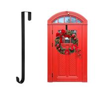 Bliceon Christmas Metal Wreath Hanger, Over-Door Hook for Wreaths, 30 x 2.2 cm - Ideal for Christmas, Home, Office, Wall, and Wedding Displays - Black