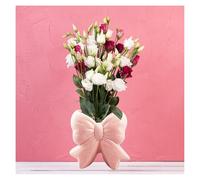 Bliceon Coquette Bow Vase, Pink Ceramic Vase, Modern Design Decoration Pot for Coquette Room Decor, Home and Office Desk Display Women Gifts, Party Decoration (Pink)