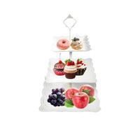Bliceon Cupcake Stand, White Cake Stand, 3 Tier Square Dessert Plate, Afternoon Tea Stands, Great for Cupcakes, Fruit and Party Treats, Birthdays, Weddings, Afternoon Tea
