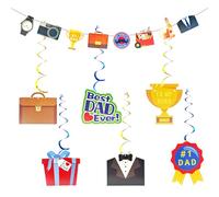 Bliceon Father'S Day Spiral Decorations, Decorative Bunting for Father'S Day Celebrations, Photo Backdrops, Gifts for Dads From Sons and Daughters, Birthday Party Hanging Decorations