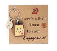 Bliceon Funny Engagement Gifts for Couples, Toast Keychain Congratulations Couple, Cute Key Chains For Women, Wedding, Partner Male, Friend Thoughtful Gifts