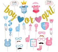 Bliceon Gender Reveal Decorations, New Born Baby Shower Photobooth Photocall, He Or She Gender Reveal Party Supplies