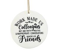 Bliceon Job Gifts for Women, Ceramic Pendant, Colleague Mementos, fun Retirement Gifts, for New Home Decorations, Colleague and Personalised Decor, Work Made Us