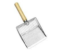 Bliceon Metal Cat Litter Scoops with Wooden Handle - Heavy-Duty Cat Poop Scoop for Easy Cleaning and Fast Sifting of Clumping Litter - Essential Pet Tool for Cat Owners