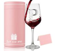 Bliceon Personalised Wine Glass for Women, Personalised Gifts for Women, 16oz Initial Gin Glass Set, Birthday Gifts for Mum Sister Wife, Wedding, Drinking Glasses Wine Gift (P)