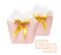 Bliceon Pink Gift Bag, 2 Pcs Gift Bags Medium, Birthday Bag with Wrapping Paper and Cards, Birthday Gift Bags for Women, Party Bags for Girls, Baby, Bridesmaids, Mother's Day, Valentine's Day Use