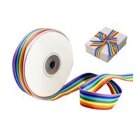 Bliceon Rainbow Ribbon, 20mm Wide Grosgrain Ribbon, 22M Pride Ribbons, Curling Multi Coloured Decorations for Arts Crafts DIY, Gift Wrapping, Wedding, Birthday Party Decoration