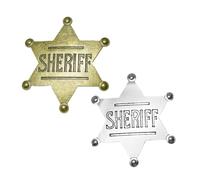 Bliceon Sheriff Badge, 2PCS Cowgirl Accessories for Women, Six Pointed Star Cowboy Accessories
