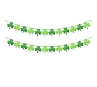 Bliceon St Patrick's Day Decorations, 2-Piece Irish Shamrock Garland Banner, Festive Bunting for St. Paddy's Day Parties and Home Decor, Irish Party Supplies