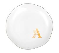 Bliceon Trinket Dish, Ceramic Jewelry Trays, Ring Jewellery Dish, Key Bowl Tray, Ring Tray Decor Engagement Gift, Wedding Gift, Initial Letter Personalized Gifts for Women, Girls - A