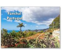 Blick Auf Einen Garten in Funchal Auf Der Insel Madeira, Portugal, Fridge Magnet