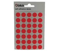 Blick Coloured Labels in Bags Round Dia(1000)+A Free Pen (RED -13mm)