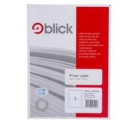 Blick Labels, White, 2 Per Sheet 100 Sheets, Rectangular, 199.6mm x 143.5mm, 200 Labels, for Home, Office, Family, School