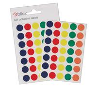 Blick Labels, Assorted Colours, Self Adhesive Stickers, Coloured Dot, Circles, 13mm, 140 Labels, For Home, Office, Family, School, Holiday Calendar Organising, Planner, Rewards Chart, Colour Coding
