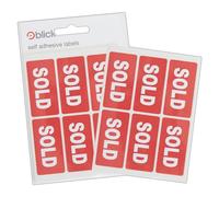 Blick Labels, Shipping, Self Adhesive Stickers, Sold, 25mm x 50mm, 42 Labels, for Home, Office, Family, School, Letters
