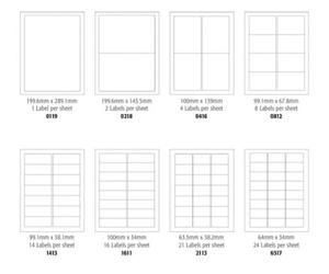 Blick Labels, White, 2 Per Sheet 100 Sheets, Rectangular, 199.6mm x 143.5mm, 200 Labels, For Home, Office, Family, School