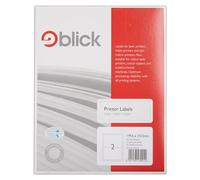 Blick Labels, White, 2 Per Sheet 25 Sheets, Rectangular, 199.6mm x 143.5mm, 50 Labels, for Home, Office, Family, School