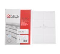Blick Labels, White, 8 Per Sheet 100 Sheets, Rectangular, 99.1mm x 67.8mm, 500 Labels, For Home, Office, Family, School