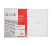 Blick Labels, White, 8 Per Sheet 25 Sheets, Rectangular, 99.1mm x 67.8mm, 200 Labels, For Home, Office, Family, School