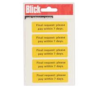 Blick Labels, Yellow/Black, Self Adhesive Stickers, Account Reminder, 19mm x 61mm, 35 Labels, for Home, Office, Family, School, Holiday Calendar Organising, Planner, Rewards Chart, Colour Coding