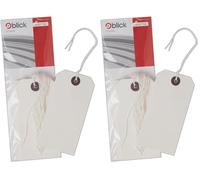 Blick Luggage Tags, White, Rectangular, 120mm x 60mm, 10 Labels, for Home, Family, Travel, Suitcase, Airport (Pack of 2)