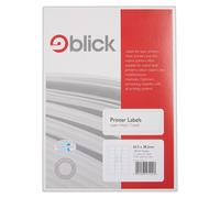Blick Labels, White, 21 Per Sheet 100 Sheets, Rectangular, 63.5mm x 38.2mm, 2100 Labels, For Home, Office, Family, School
