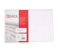 Blick Recycled Labels, White, 24 Per Sheet 100 Sheets, Rectangular, 64mm x 34mm, 2400 Labels, for Home, Office, Family, School