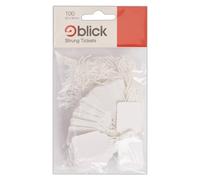 Blick Tags, White, Hanging Tickets, Rectangular, 22mm x 35mm, 200 Labels, for Home, Office, Family, School
