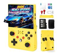 Blidinner 2026 NEW Upgrade R36MAX Ⅱ Retro Handheld Video Game Console-4.5 Inch Ultra-Large Screen,Support 18000+ Classic Games,64G TF Card,Linux System,4000mAh Battery,Birthday Gift for Friends-Yellow