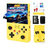 Blidinner 2026 NEW Upgrade R36MAX Ⅱ Retro Handheld Video Game Console-4.5 Inch Ultra-Large Screen,Support 18000+ Classic Games,64G TF Card,Linux System,4000mAh Battery,Birthday Gift for Friends-Yellow