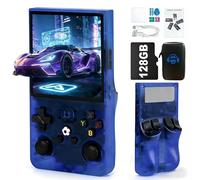 Blidinner R36MAX Retro Video Game Console-Portable Handheld with 4.0-Inch HD Screen,128G TF Card,4000mAh Battery,22000+ Classic Video Games,Open-Source System, for Adults-Blue