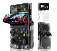 Blidinner R36S Retro Handheld Games Console -With Open Source Linux System,3000mAh Battery,3.5 Inch HD Screen,64G TF Card,20,000+ Classic Games,Portable Mini Game Console for Teens and Adults-Black