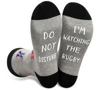 Bliekify Novelty Rugby for Men's Birthday Gifts Funny Socks,Man Grandpa Dad with ‘Do Not Bisturb, I'M Watching The Rugby’ Father's Day Men's Gift (UK, Numeric, 7, 11, Regular, Regular, Rugby-Grey)