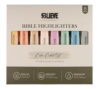 BLIEVE Bible Highlighters No Bleed Through, Color Coded, Dual Tip, 8 Pack | Aesthetic Cute Highlighters, Chisel Tip & Fine Point For Bible Study & Journaling Notes