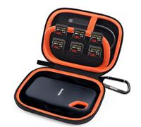 BliFulde Hard Case for SanDisk Extreme Portable SSD 500GB 1TB 2TB 4TB 8TB External Solid State Drive Case Shockproof Protective Storage Travel Bag for SSD SD Card Holder (Orange)