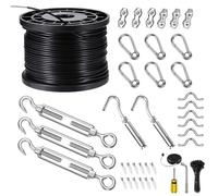 BLIKA Globe String Light Suspension Kit, Outdoor Light Guide Wire, 165FT Coated Stainless Steel 304 Wire Rope, String Light Hanging Kits, Guide Wire for Outdoor String Lights