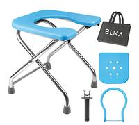 BLIKA U Shaped Portable Toilet for Camping, 400LBS Weight Capacity Portable Folding Toilet, Truck Toilet Portable, Stainless Steel Portable Toilet Seat, Portable Toilet for Men