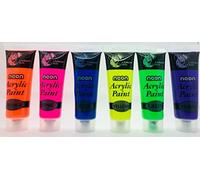 Blikable Chiltern Arts NEON Acrylic Paints-Set of 6 Colours,120 ml (Pack of 6),Yellow