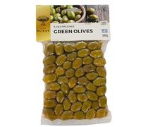 Blikas Greek Green Olives - Pack of 2 x 250g (Total 500g) - Handpicked, Whole Green Olives in Brine - Authentic Mediterranean Flavour