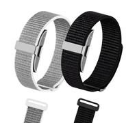 BlikWyt 2-Pack Nylon Loop Straps Compatible with Hume Health Band, Soft Breathable Replacement Bands for Hume Band, Adjustable Hook and Loop Wristbands for Men Women (Black+Seashell)