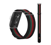 BlikWyt Elastic Nylon Loop Strap Compatible with Hume Band, Adjustable Slider Buckle Replacement Band for Hume Health Band, Soft Woven Wristband for Sleep, Recovery and Daily Wear (Black Red Green)