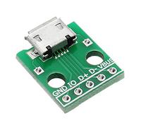 BliliDIY 50Pcs Micro Usb To Dip Female Socket B Type Microphone 5P Patch To Dip 2.54Mm Pin With Soldering Adapter Board