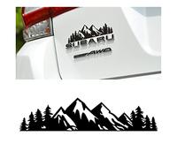 7 inch Snow Mountain Tree Stickers for Car, Mountains Graphic Logo Decals, Premium Badge Decals for Car Trunk Tailgate Emblem, Car Decoration Accessories for Truck, SUV, Sedan (Black Mountain/1 PCS)