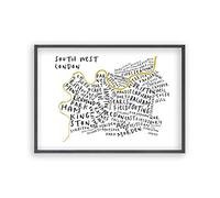 Blim & Blum South West London Typography Map Print