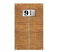 BlinBlin Harry Wall Brick Background Decoration, 9 and 3/4 Cross Station Brick Wall Background, Wizard Party Wall Decoration, Magic Platform Wall Tile Door Curtain, Magic Curtain Party Decoration