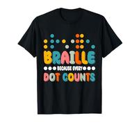 Blind Awareness Braille Visually Impaired Braille Teacher T-Shirt