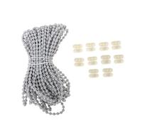 Blind Beaded Cord 10m Grey Pom Roller Chain Extension Pull Chain
